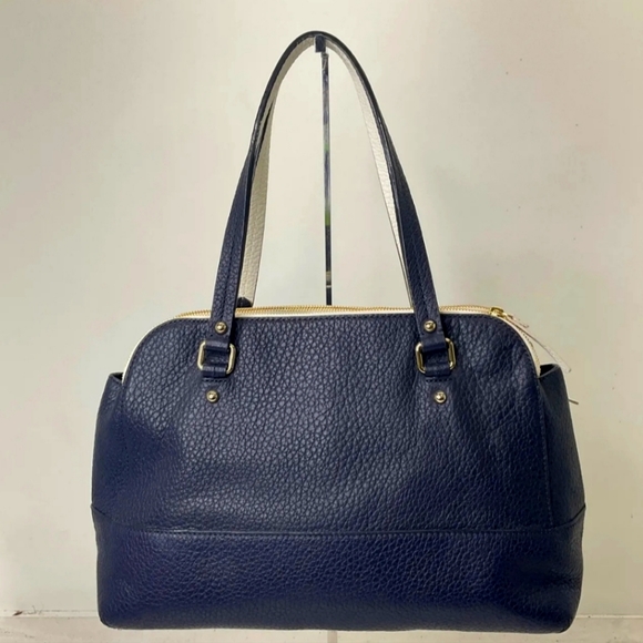 KATE SPADE LAINEY LARGE PEBBLE LEATHER NAVY SATCHEL. - Picture 2 of 8